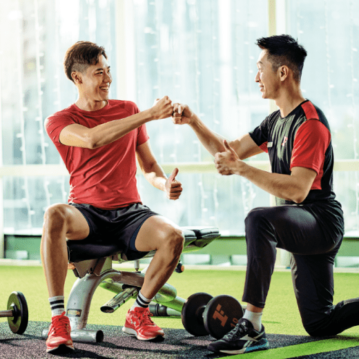 two guys fistbump